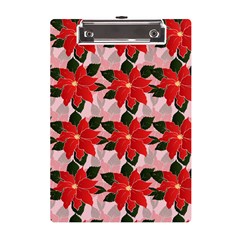 Poinsettia Pattern Seamless Pattern Christmas Xmas A5 Acrylic Clipboard by pakminggu