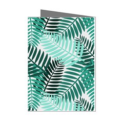 Background Pattern Texture Leaves Design Wallpaper Mini Greeting Cards (pkg Of 8) by pakminggu