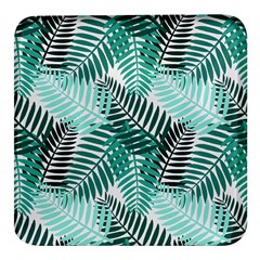 Background Pattern Texture Leaves Design Wallpaper Square Glass Fridge Magnet (4 Pack) by pakminggu