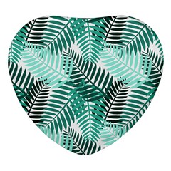 Background Pattern Texture Leaves Design Wallpaper Heart Glass Fridge Magnet (4 Pack)