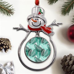 Background Pattern Texture Leaves Design Wallpaper Metal Snowman Ornament