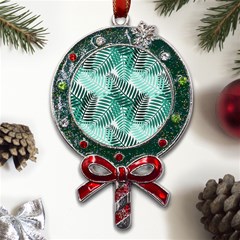 Background Pattern Texture Leaves Design Wallpaper Metal X mas Lollipop With Crystal Ornament