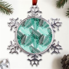 Background Pattern Texture Leaves Design Wallpaper Metal Large Snowflake Ornament