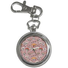 Mushrooms Autumn Fall Pattern Seamless Decorative Key Chain Watches