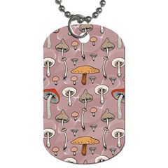 Mushrooms Autumn Fall Pattern Seamless Decorative Dog Tag (one Side) by pakminggu