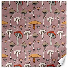 Mushrooms Autumn Fall Pattern Seamless Decorative Canvas 12  X 12  by pakminggu