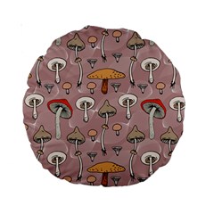 Mushrooms Autumn Fall Pattern Seamless Decorative Standard 15  Premium Round Cushions by pakminggu