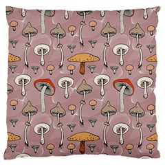 Mushrooms Autumn Fall Pattern Seamless Decorative Large Premium Plush Fleece Cushion Case (one Side) by pakminggu