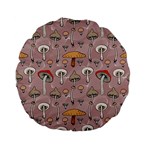 Mushrooms Autumn Fall Pattern Seamless Decorative Standard 15  Premium Flano Round Cushions Front