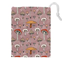 Mushrooms Autumn Fall Pattern Seamless Decorative Drawstring Pouch (4xl) by pakminggu