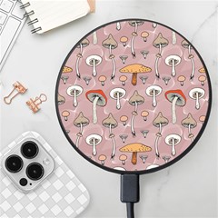 Mushrooms Autumn Fall Pattern Seamless Decorative Wireless Fast Charger(black) by pakminggu