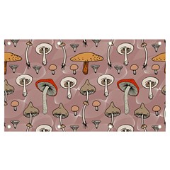 Mushrooms Autumn Fall Pattern Seamless Decorative Banner And Sign 7  X 4 