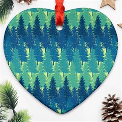 Christmas Trees Pattern Digital Paper Seamless Ornament (heart) by pakminggu