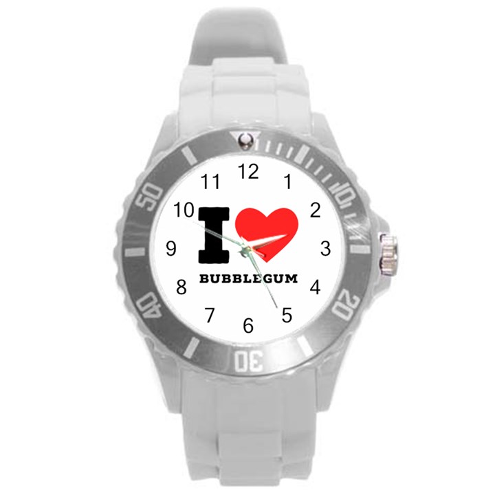 I love bubblegum Round Plastic Sport Watch (L)