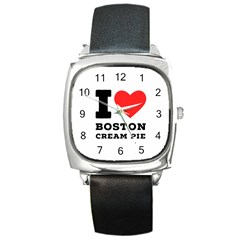 I Love Boston Cream Pie Square Metal Watch by ilovewhateva