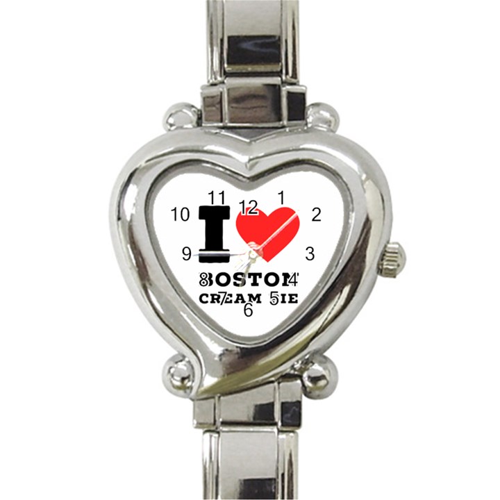 I love Boston cream pie Heart Italian Charm Watch