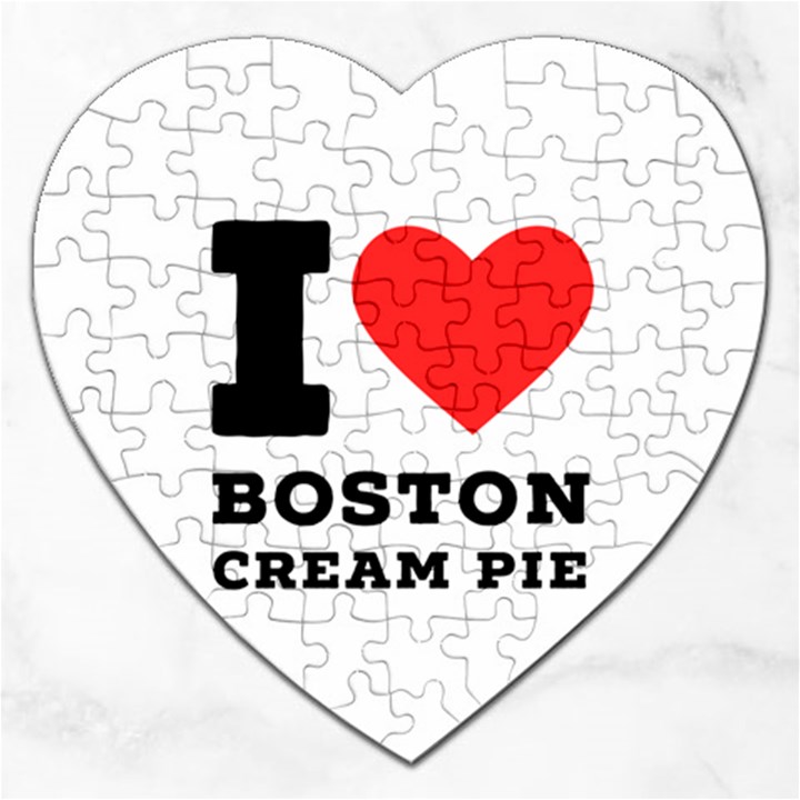 I love Boston cream pie Jigsaw Puzzle (Heart)