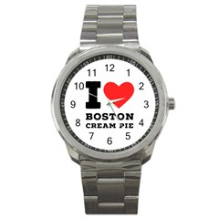 I Love Boston Cream Pie Sport Metal Watch by ilovewhateva