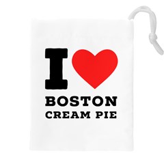 I Love Boston Cream Pie Drawstring Pouch (4xl) by ilovewhateva