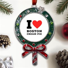 I Love Boston Cream Pie Metal X mas Lollipop With Crystal Ornament by ilovewhateva