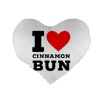 I love cinnamon bun Standard 16  Premium Flano Heart Shape Cushions Back