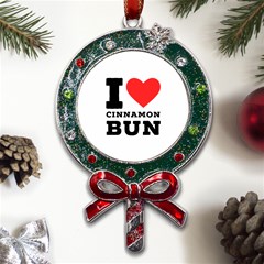 I Love Cinnamon Bun Metal X mas Lollipop With Crystal Ornament