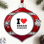 I love bread pudding  Metal Snowflake And Bell Red Ornament Front