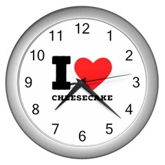 I Love Cheesecake Wall Clock (silver) by ilovewhateva