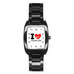 I Love Cheesecake Stainless Steel Barrel Watch by ilovewhateva