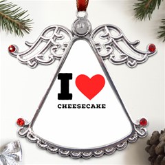 I Love Cheesecake Metal Angel With Crystal Ornament