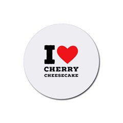 I Love Cherry Cheesecake Rubber Coaster (round) by ilovewhateva