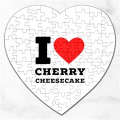 I Love Cherry Cheesecake Jigsaw Puzzle (heart) by ilovewhateva