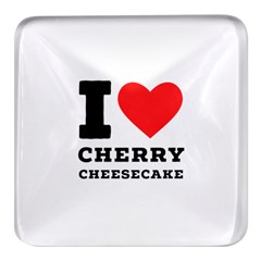 I Love Cherry Cheesecake Square Glass Fridge Magnet (4 Pack) by ilovewhateva