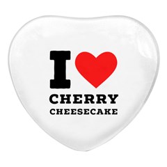 I Love Cherry Cheesecake Heart Glass Fridge Magnet (4 Pack) by ilovewhateva