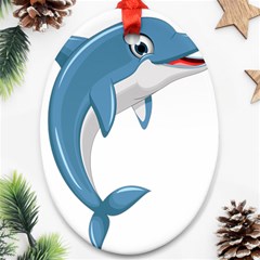 Blue Dolphin Ornament (oval) by pakminggu