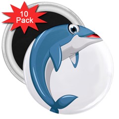 Blue Dolphin 3  Magnets (10 Pack)  by pakminggu