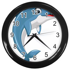 Blue Dolphin Wall Clock (black) by pakminggu