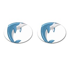 Blue Dolphin Cufflinks (oval) by pakminggu