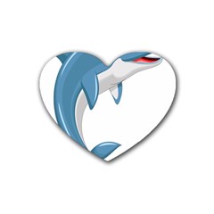 Blue Dolphin Rubber Heart Coaster (4 Pack) by pakminggu