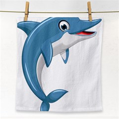 Blue Dolphin Face Towel