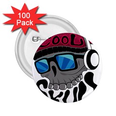 Cool Skull 2 25  Buttons (100 Pack) 