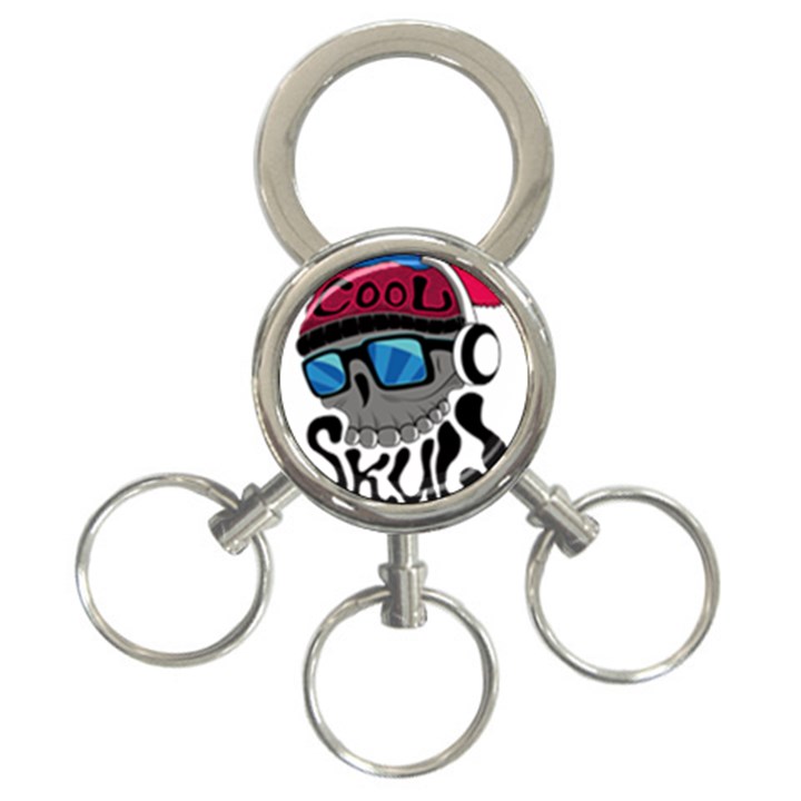 Cool Skull 3-Ring Key Chain