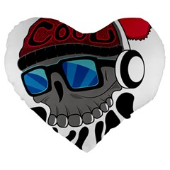 Cool Skull Large 19  Premium Heart Shape Cushions by pakminggu