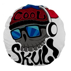 Cool Skull Large 18  Premium Flano Round Cushions by pakminggu