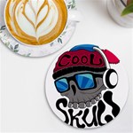 Cool Skull UV Print Round Tile Coaster Front