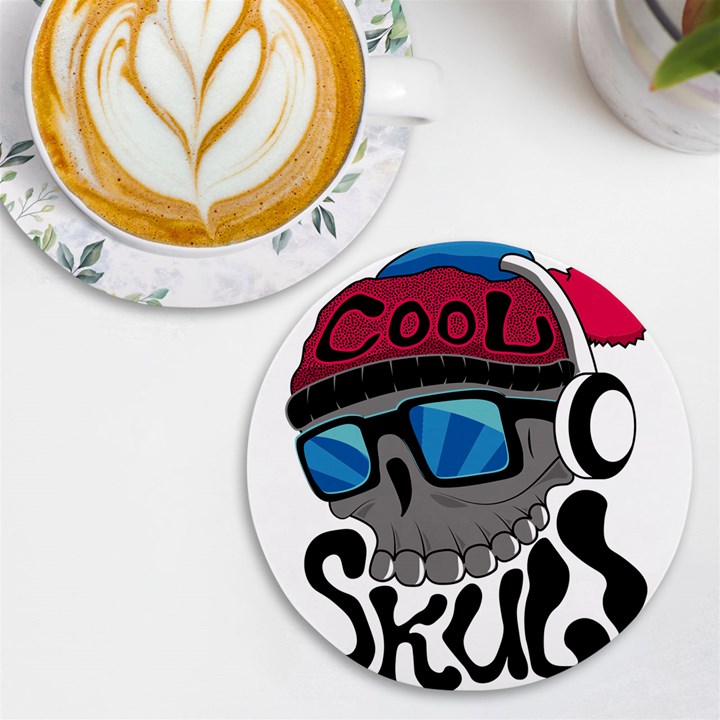 Cool Skull UV Print Round Tile Coaster