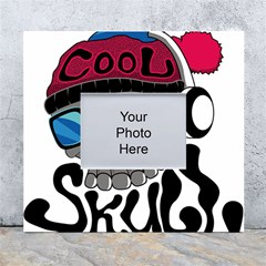 Cool Skull White Wall Photo Frame 5  X 7  by pakminggu