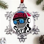 Cool Skull Metal Large Snowflake Ornament Front