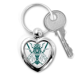 Green Insect Bee Illustration Key Chain (heart) by pakminggu