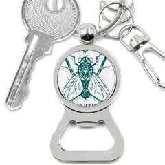 Green Insect Bee Illustration Bottle Opener Key Chain by pakminggu